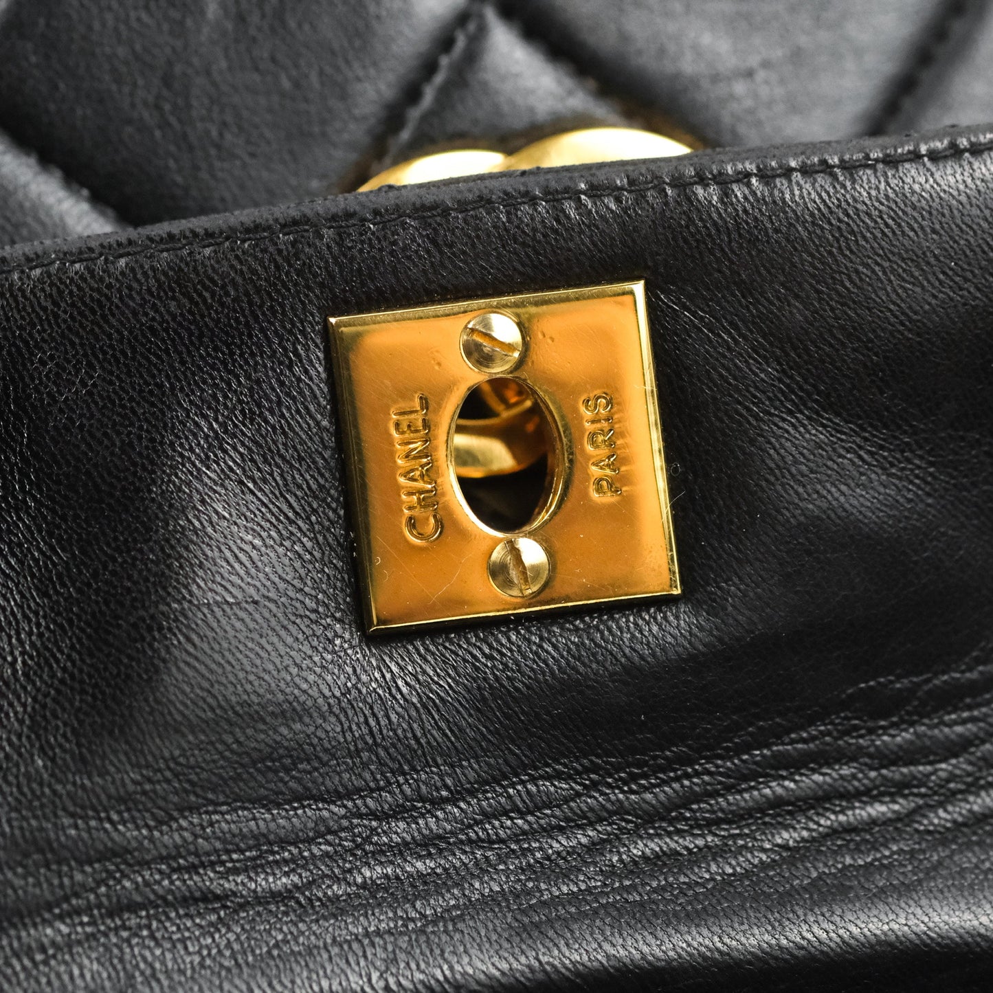 Chanel Vintage CC Duma Backpack Black Lambskin 24K Gold Hardware