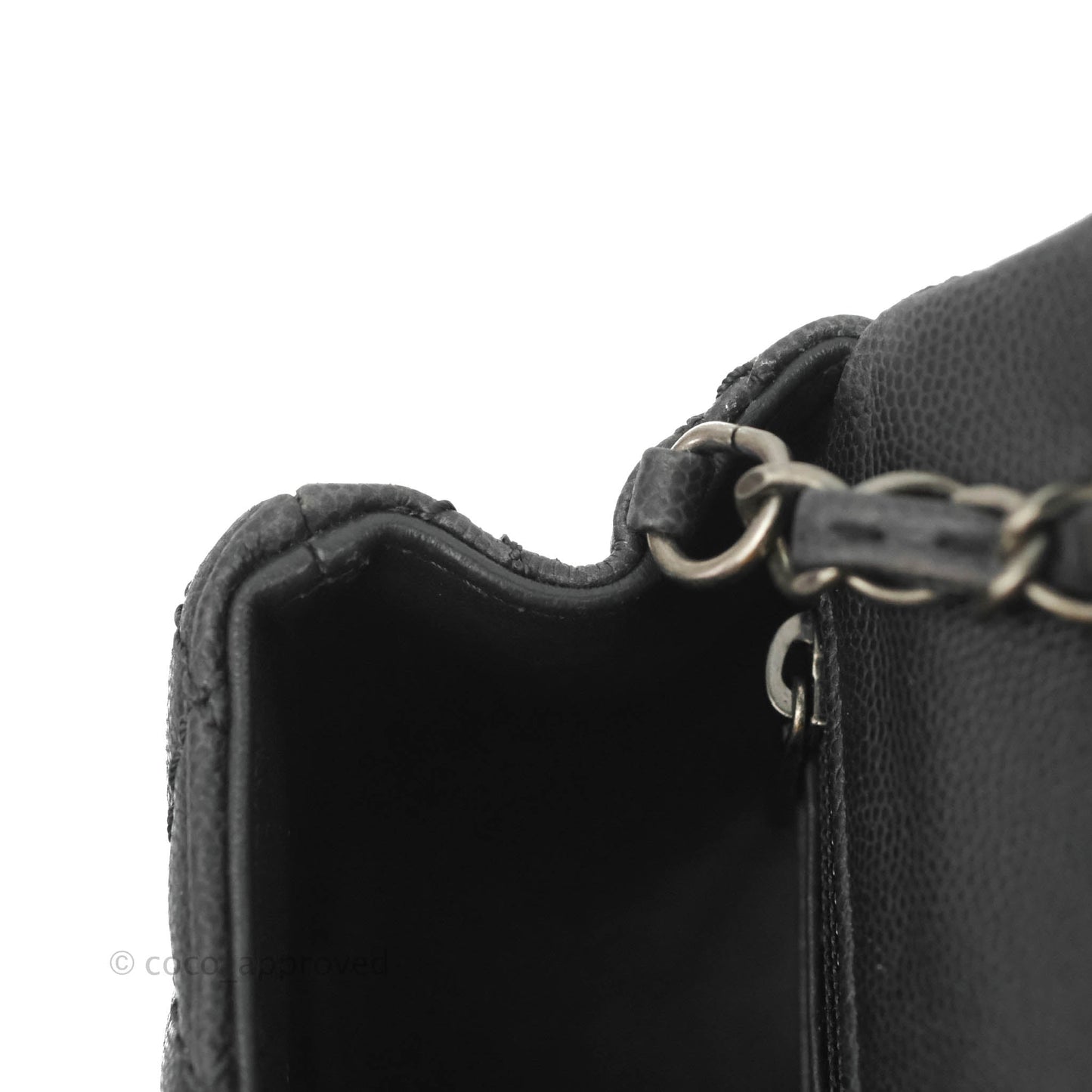 Chanel Quilted Mini Rectangular Dark Grey Caviar Ruthenium Hardware
