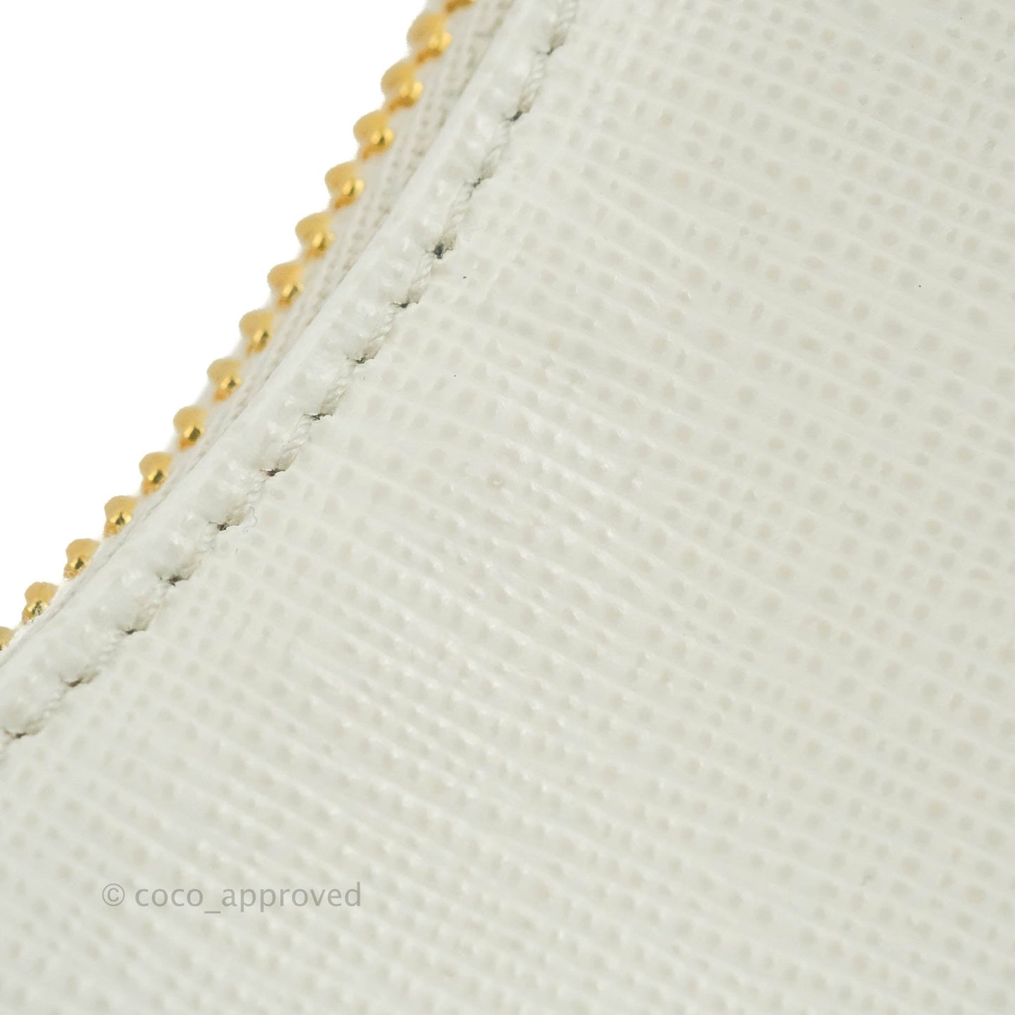 Prada Saffiano Leather Mini Bag White Gold Hardware