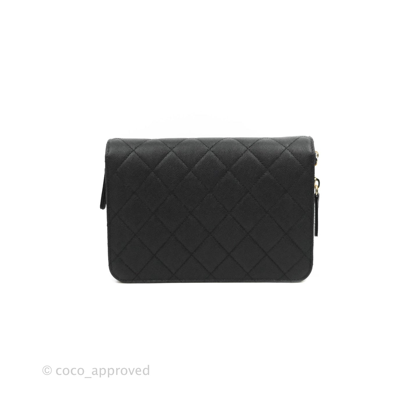 Chanel Quilted Like The Wallet Medium Flap Black Caviar Gold Hardware 22C