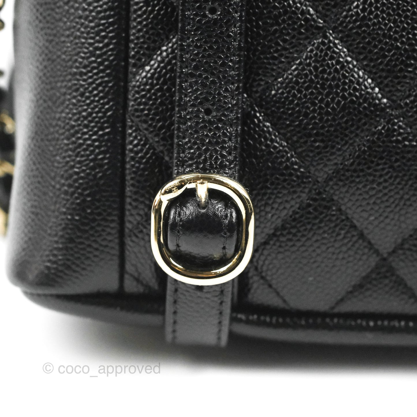 Chanel Duma Backpack Small Black Caviar Gold Hardware 23P