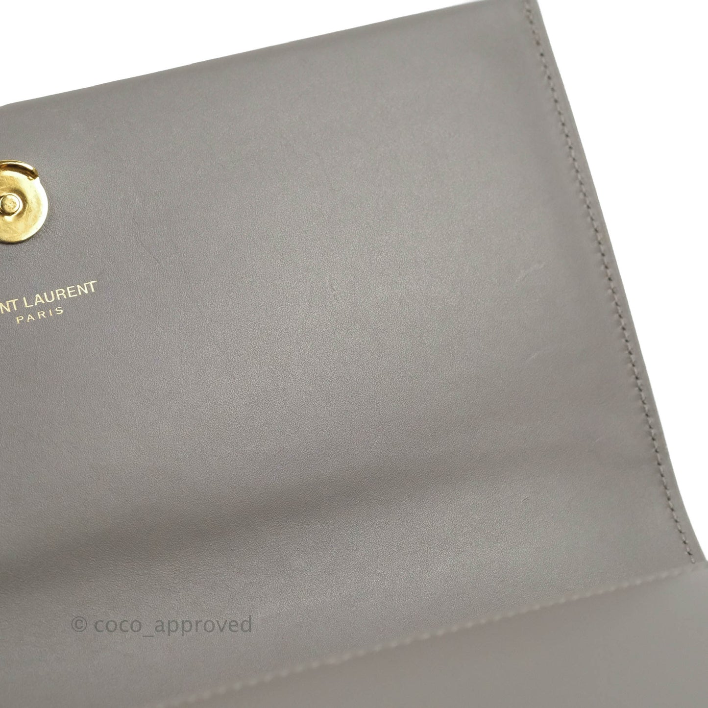 Saint Laurent Medium Kate Tassel Chain Bag Earth Grey Smooth Calfskin Gold Hardware