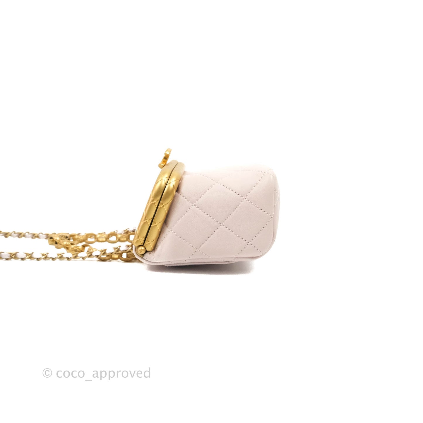 Chanel Kiss Lock Mini Vanity Pink Lambskin Gold Hardware