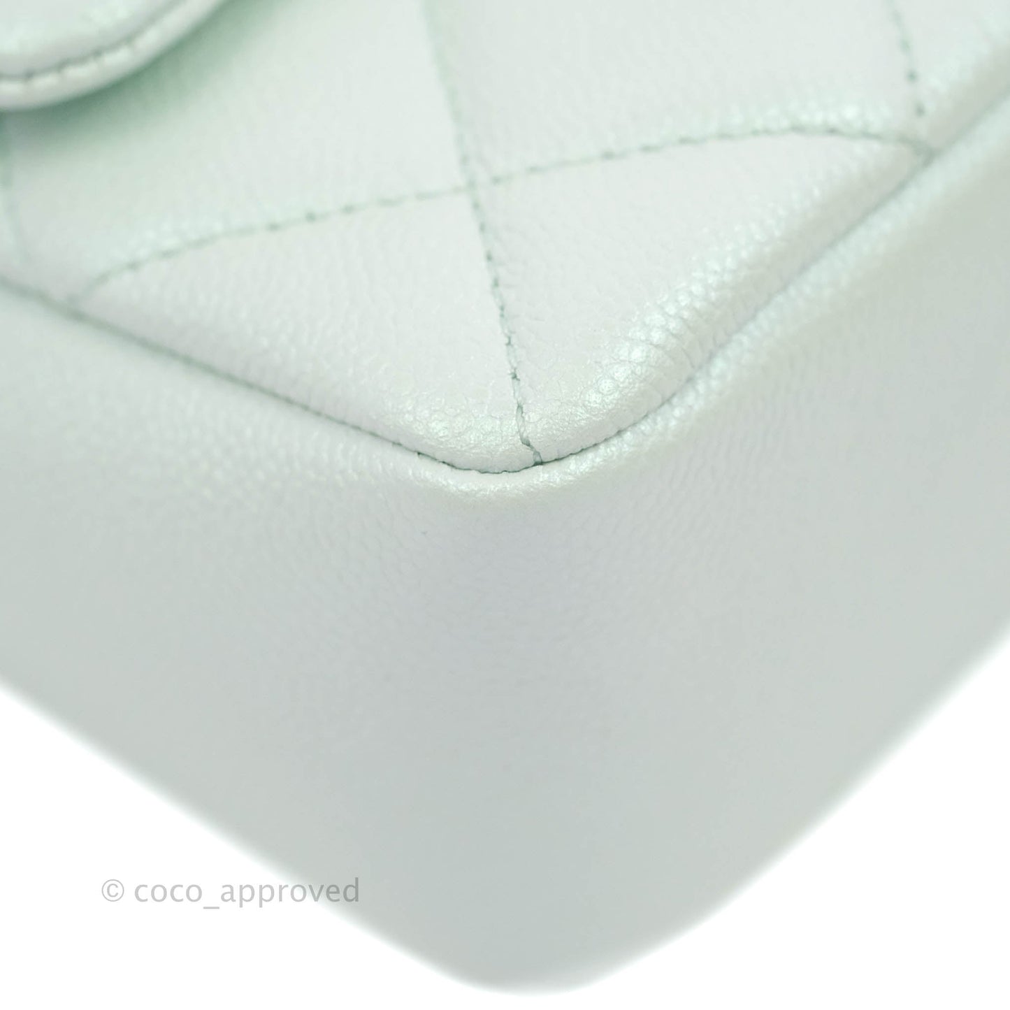 Chanel Quilted My Perfect Mini Iridescent Mint Green Caviar Aged Gold Hardware 21K