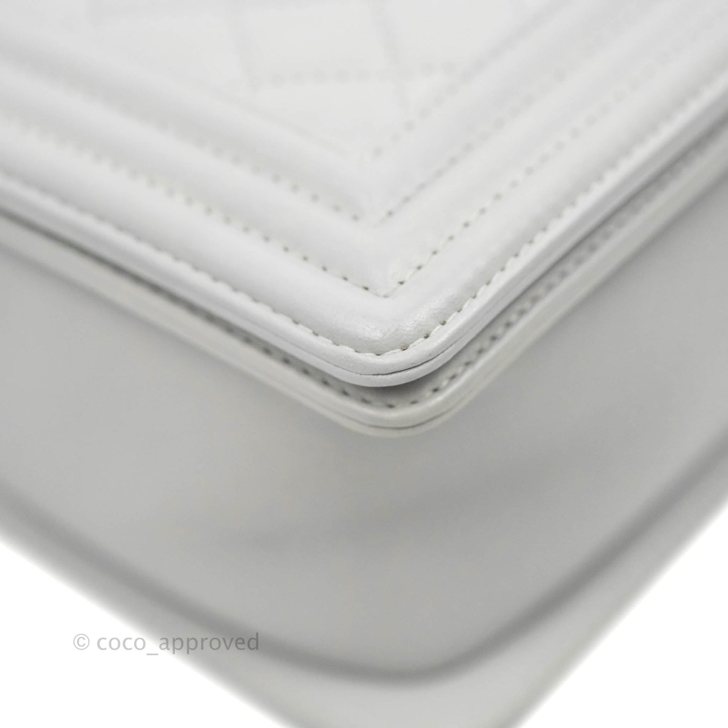 Chanel Quilted Medium Boy Grey Lambskin Silver Hardware