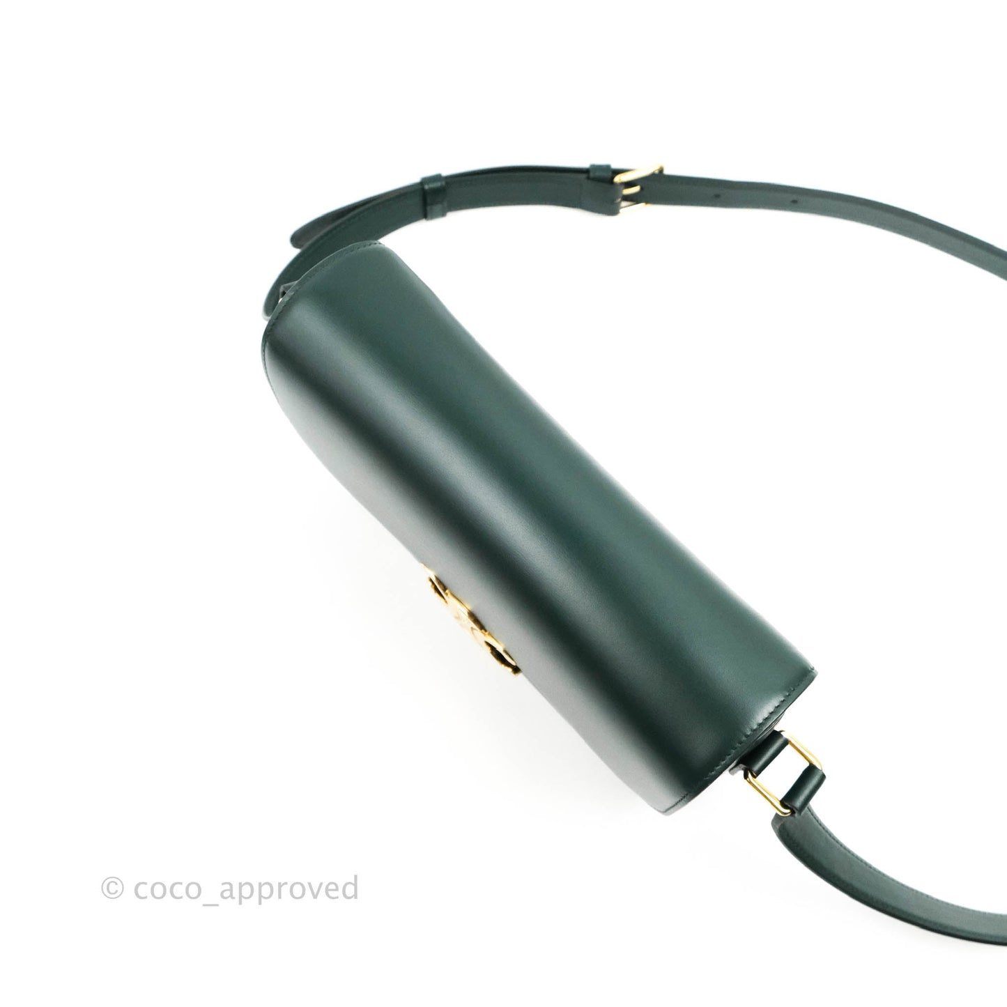 Celine Medium Triomphe Shiny Calfskin Amazone Green