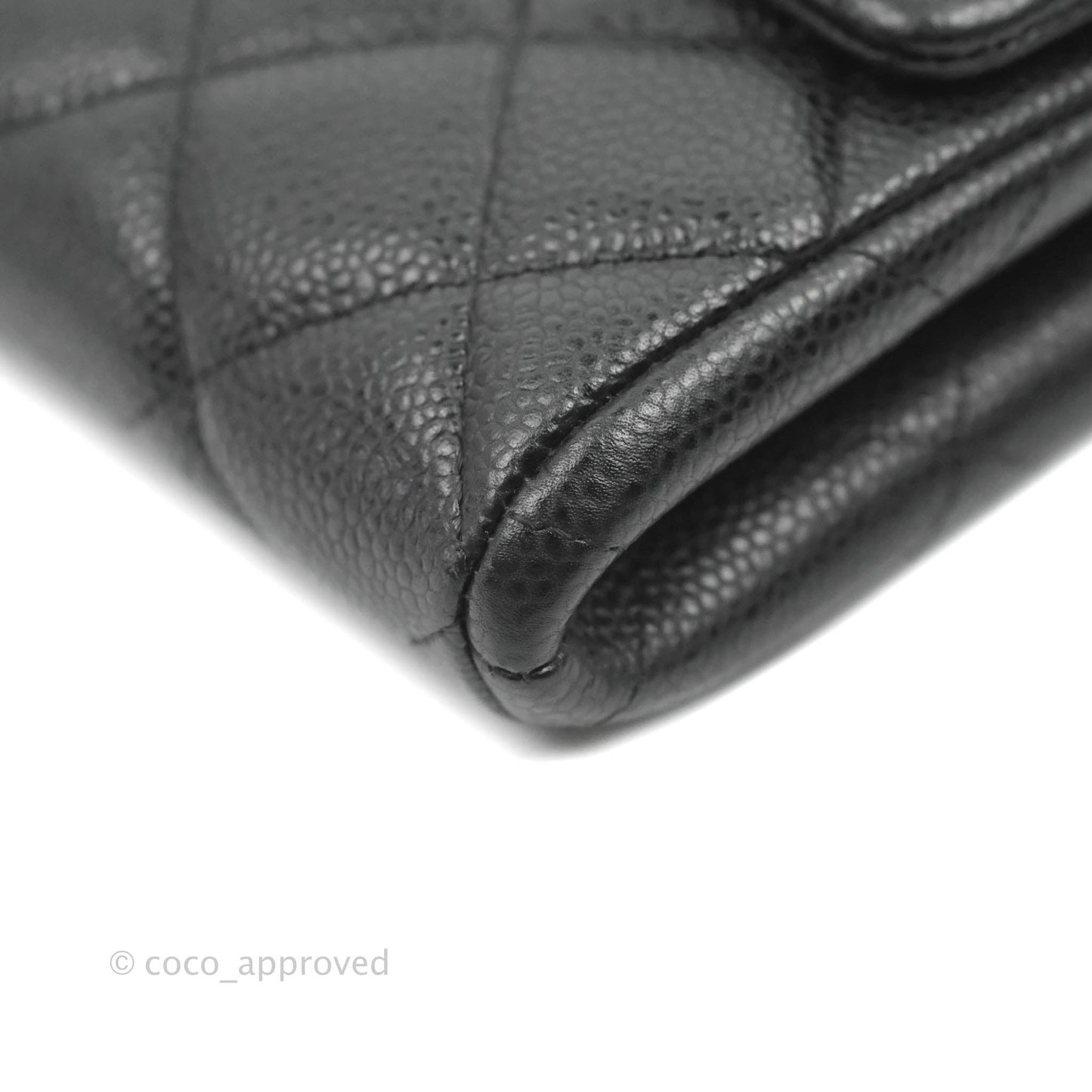 Chanel Quilted Clutch with Chain Black Caviar Silver Hardware