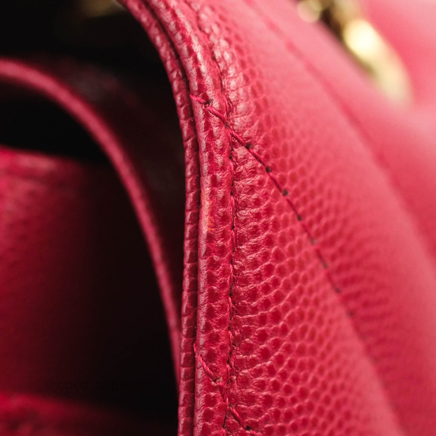 Chanel Classic M/L Medium Chevron Double Flap Cherry Red Caviar Gold Hardware