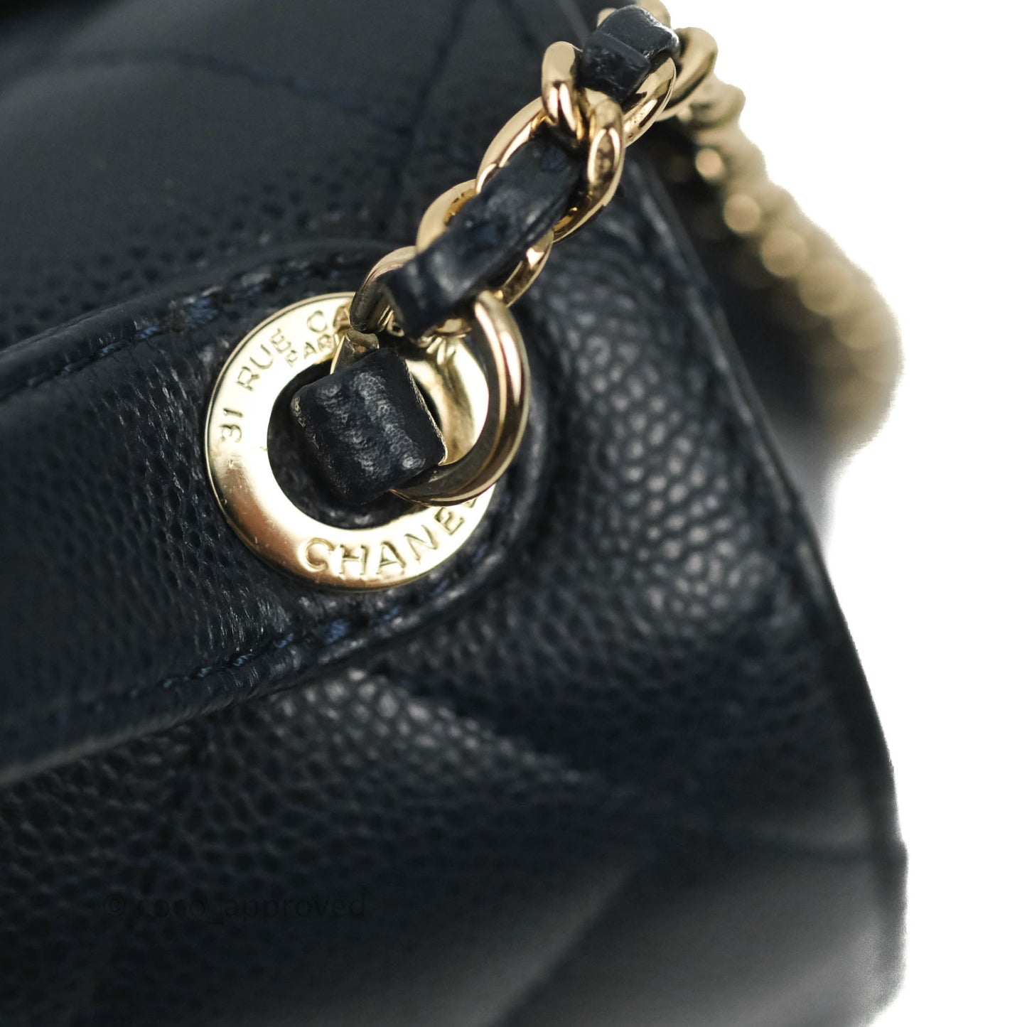 Chanel Quilted Small Business Affinity Flap Navy Caviar Gold Hardware