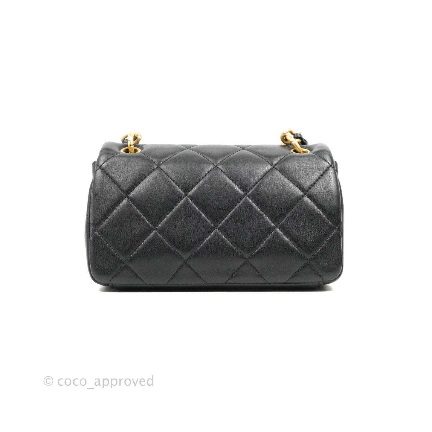 Chanel Entwined Chain Bag Black Lambskin Aged Gold Hardware