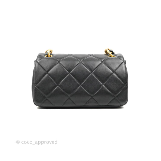Chanel Entwined Chain Bag Black Lambskin Aged Gold Hardware