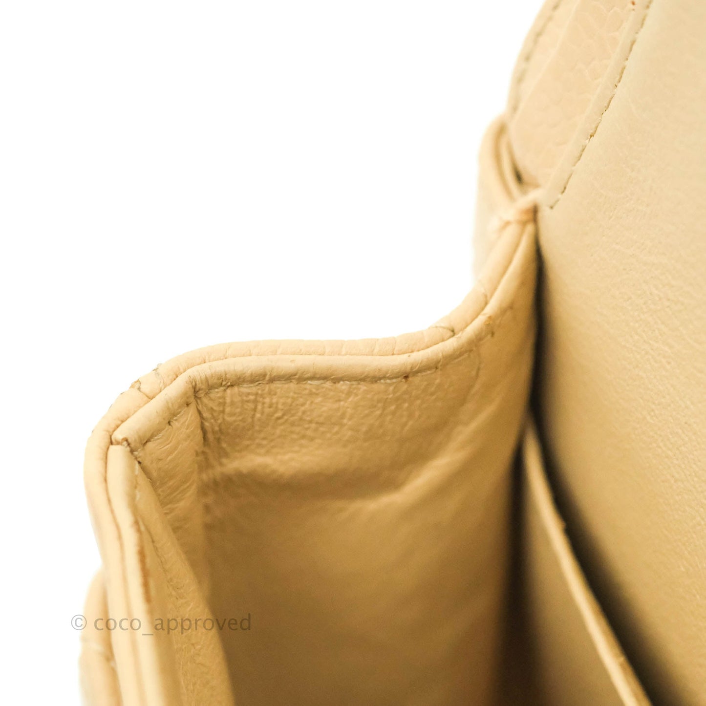Chanel Classic M/L Medium Flap Quilted Beige Caviar Gold Hardware