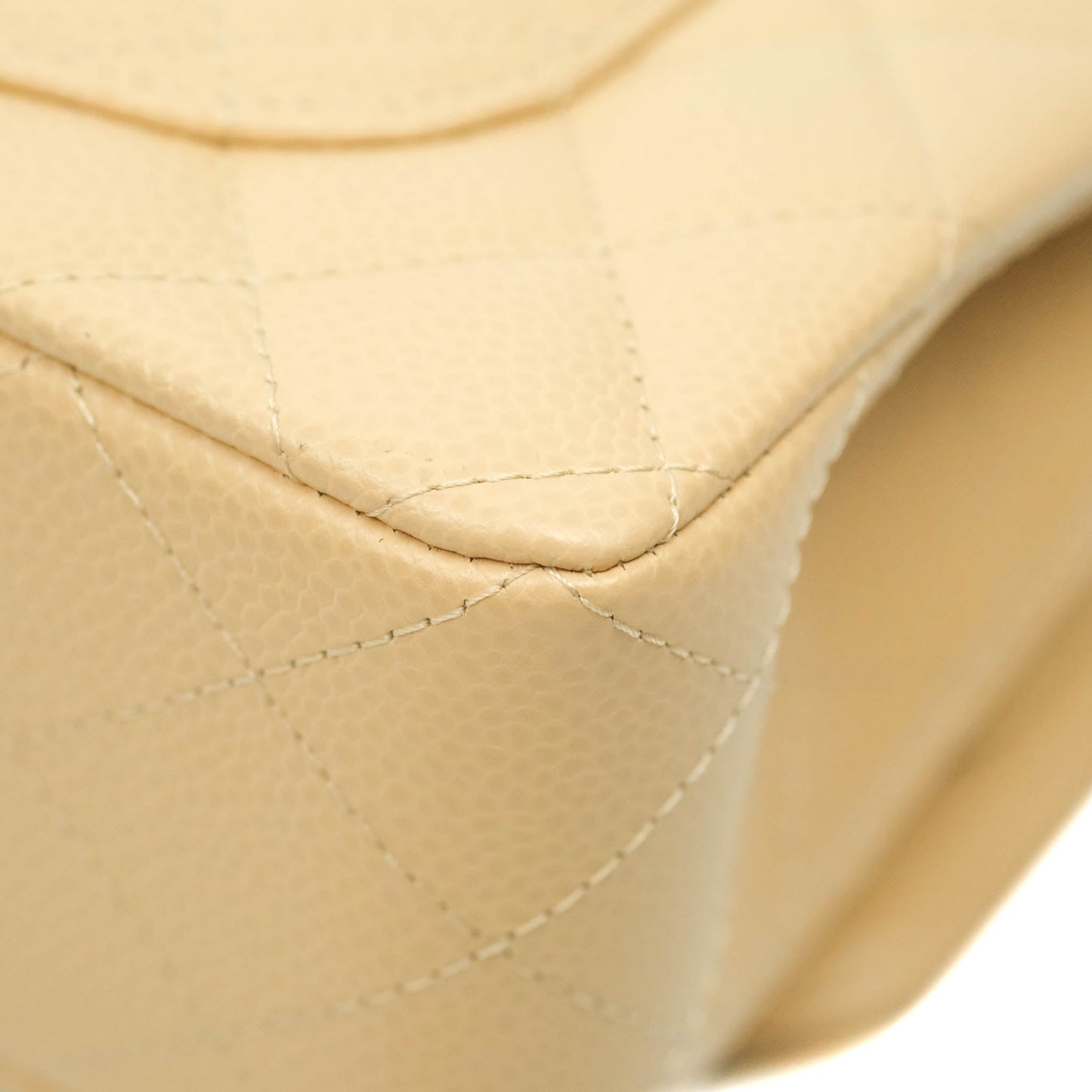 Chanel Small Classic Quilted Flap Beige Caviar Gold Hardware