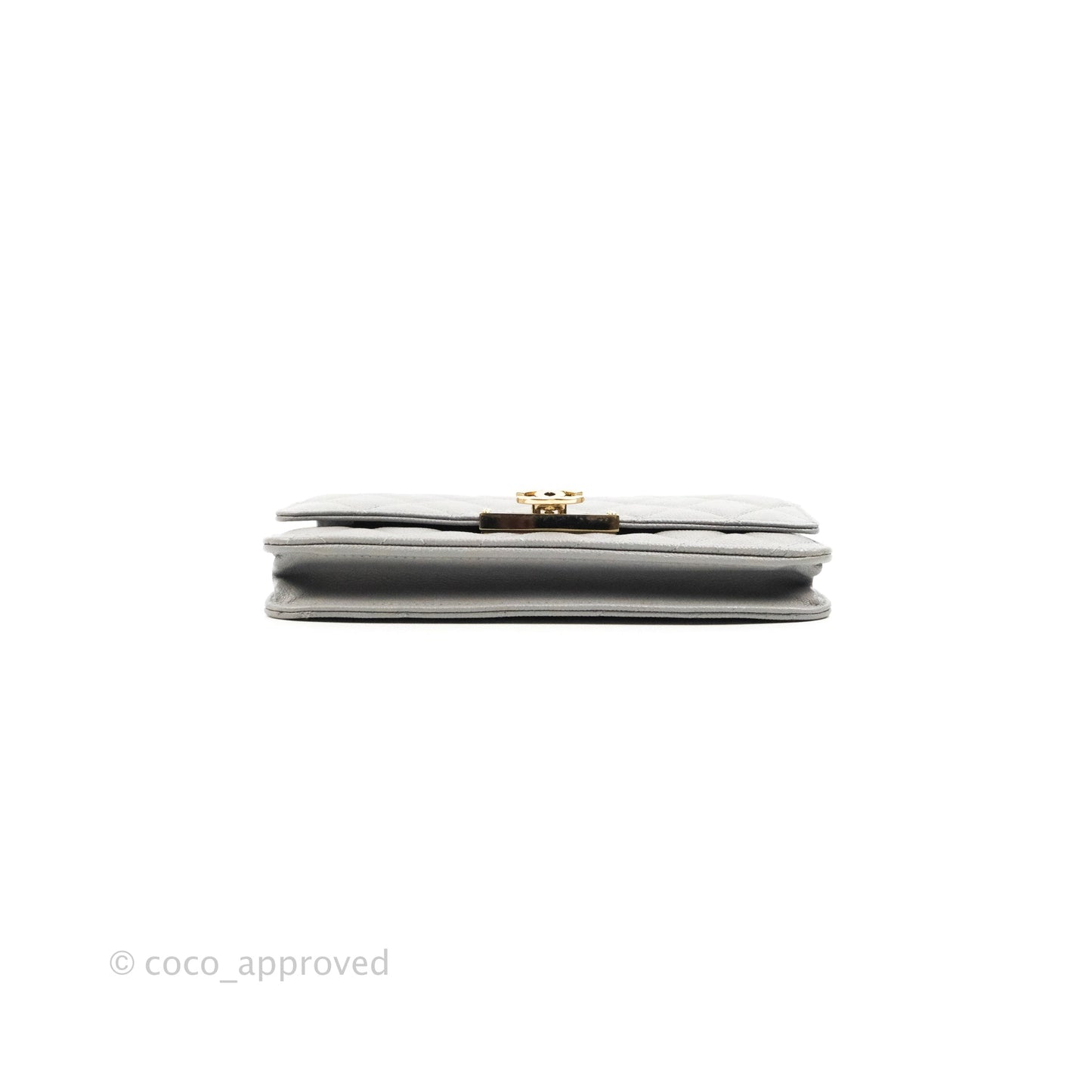 Chanel Golden Class Wallet on Chain WOC Grey Caviar Gold Hardware