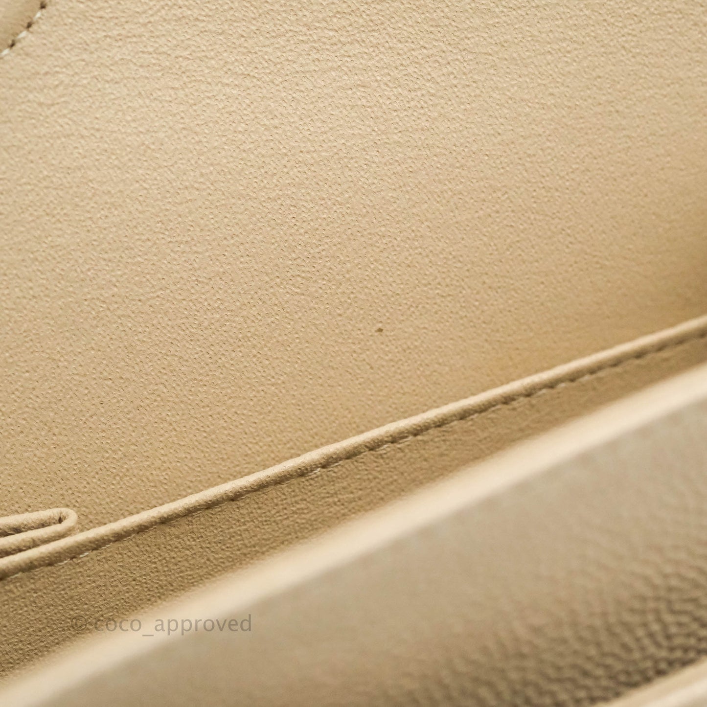 Chanel Classic M/L Medium Double Flap Chevron Ivory Caviar Gold Hardware
