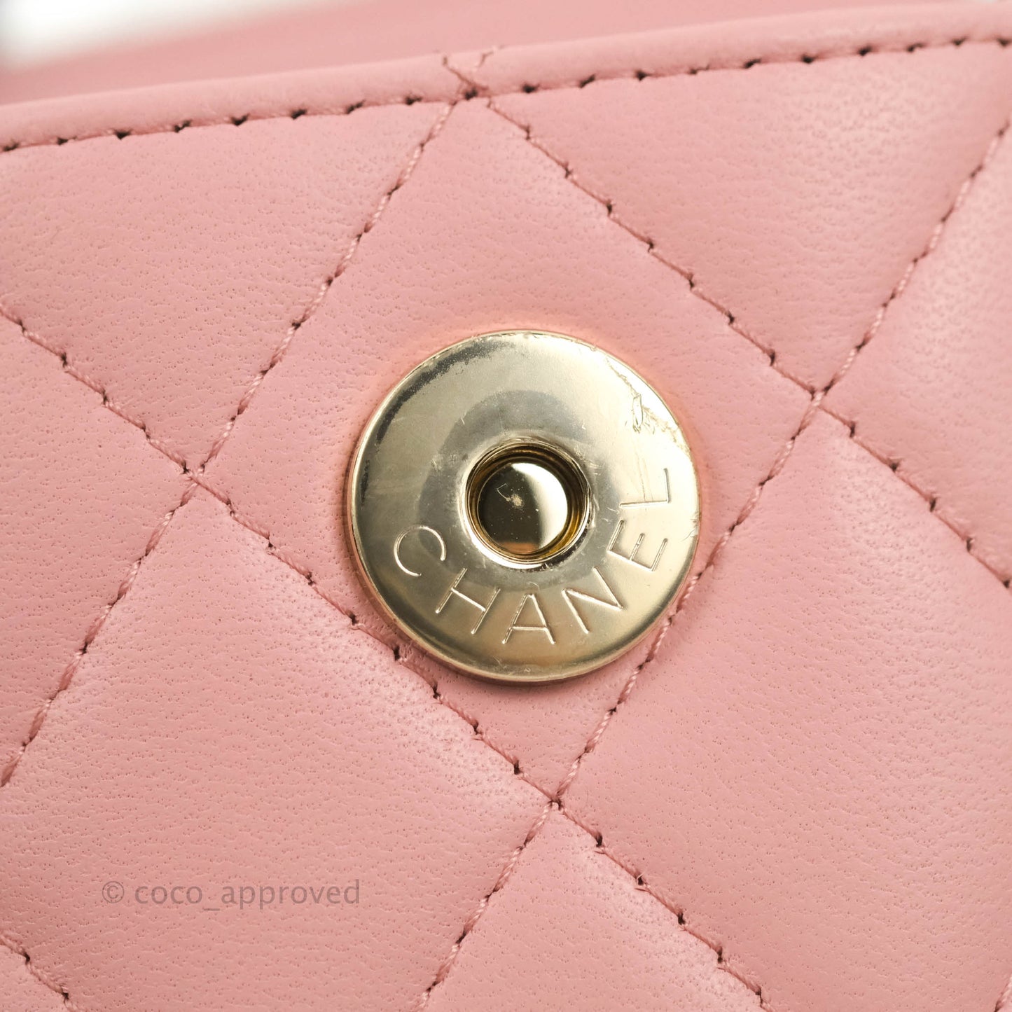 Chanel Quilted Small Resin Elegant Chain Vanity Case Lambskin Pink Gold Hardware