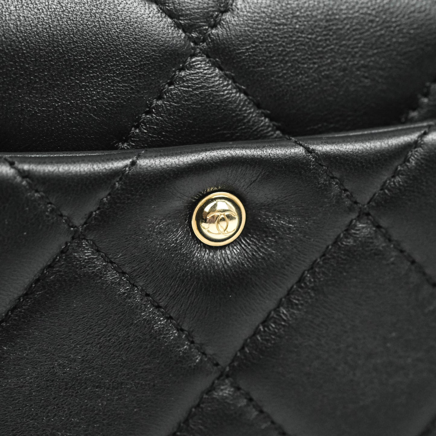 Chanel Quilted Large Resin Bi-Color Chain Flap Bag Black Lambskin