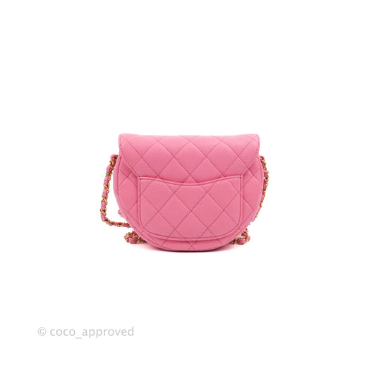 Chanel Mini Messenger Pink Caviar Bag 23P