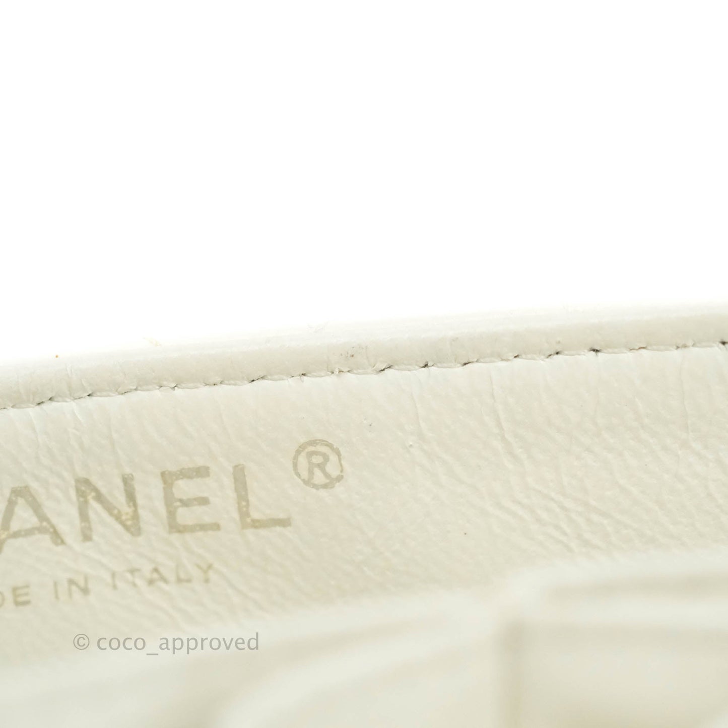 Chanel Quilted East West Flap White Soft Caviar Silver Hardware