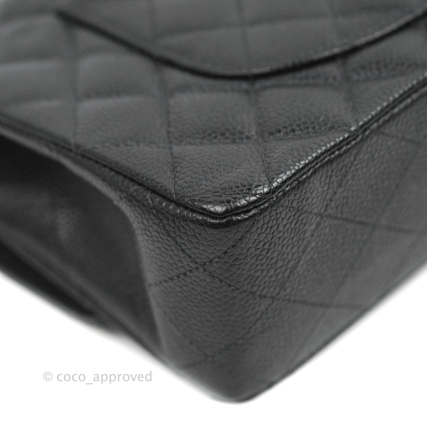 Chanel Classic M/L Medium Flap Quilted Black Caviar 24K Gold Hardware