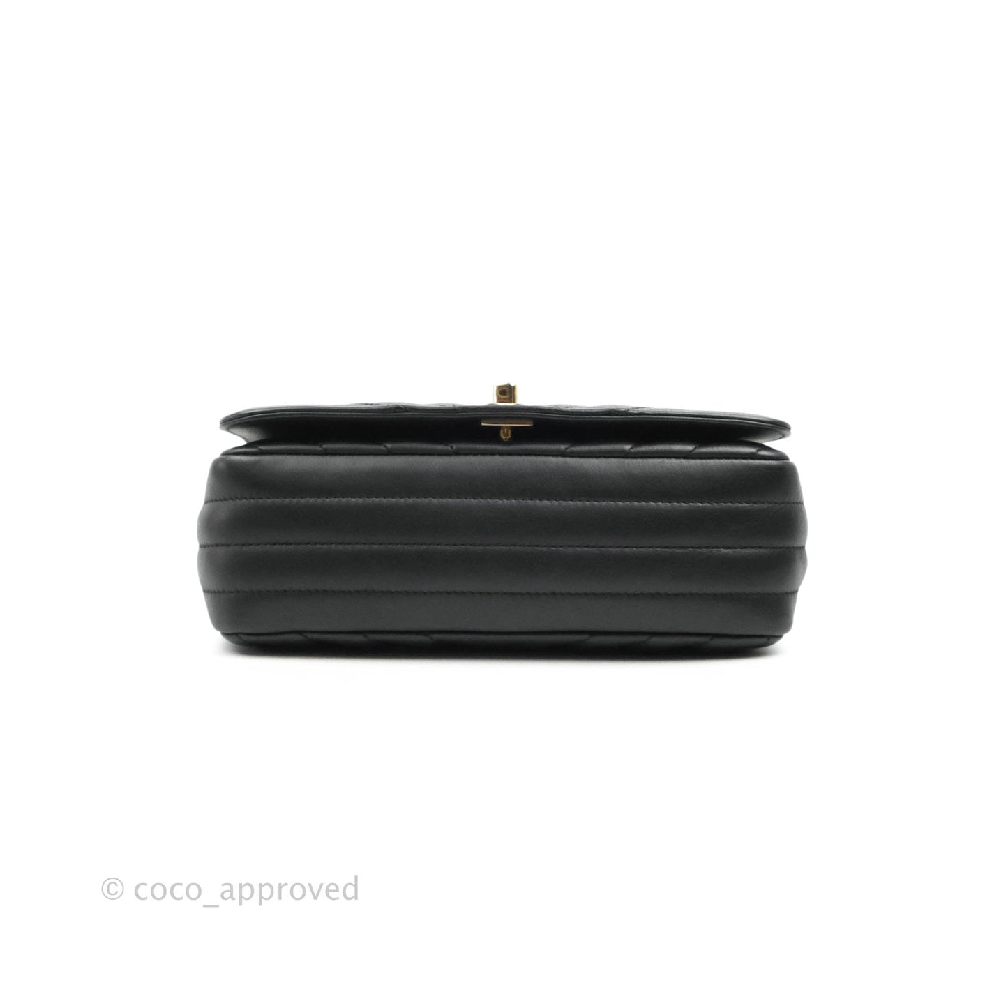 Chanel Small Statement Chevron Flap Bag Black Gold Hardware
