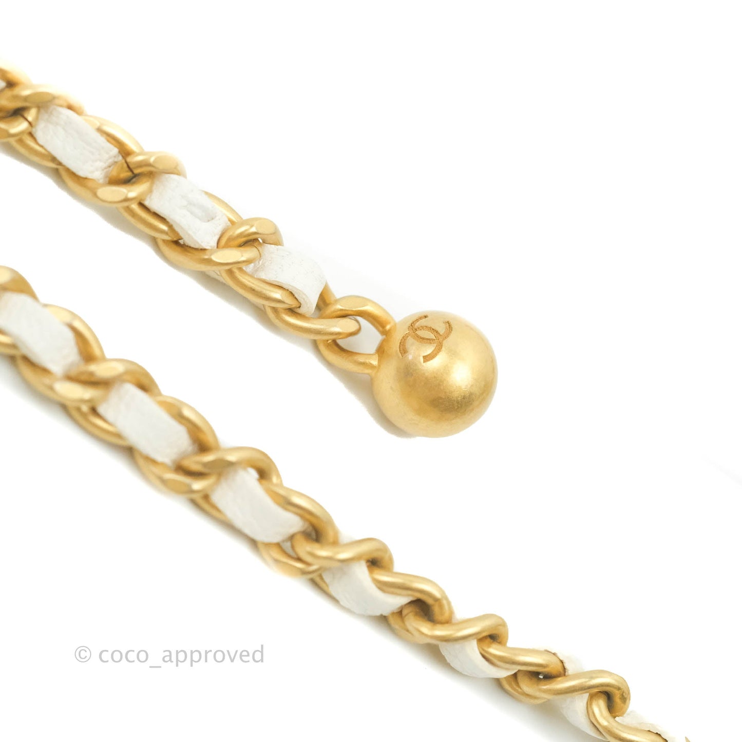 Chanel Quilted Pearl Crush Wallet on Chain WOC White Lambskin Aged Gold Hardware