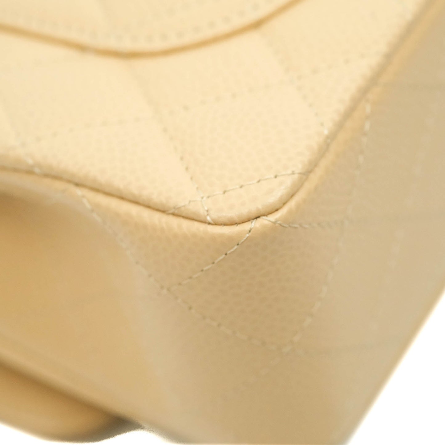Chanel Small Classic Quilted Flap Beige Caviar Gold Hardware