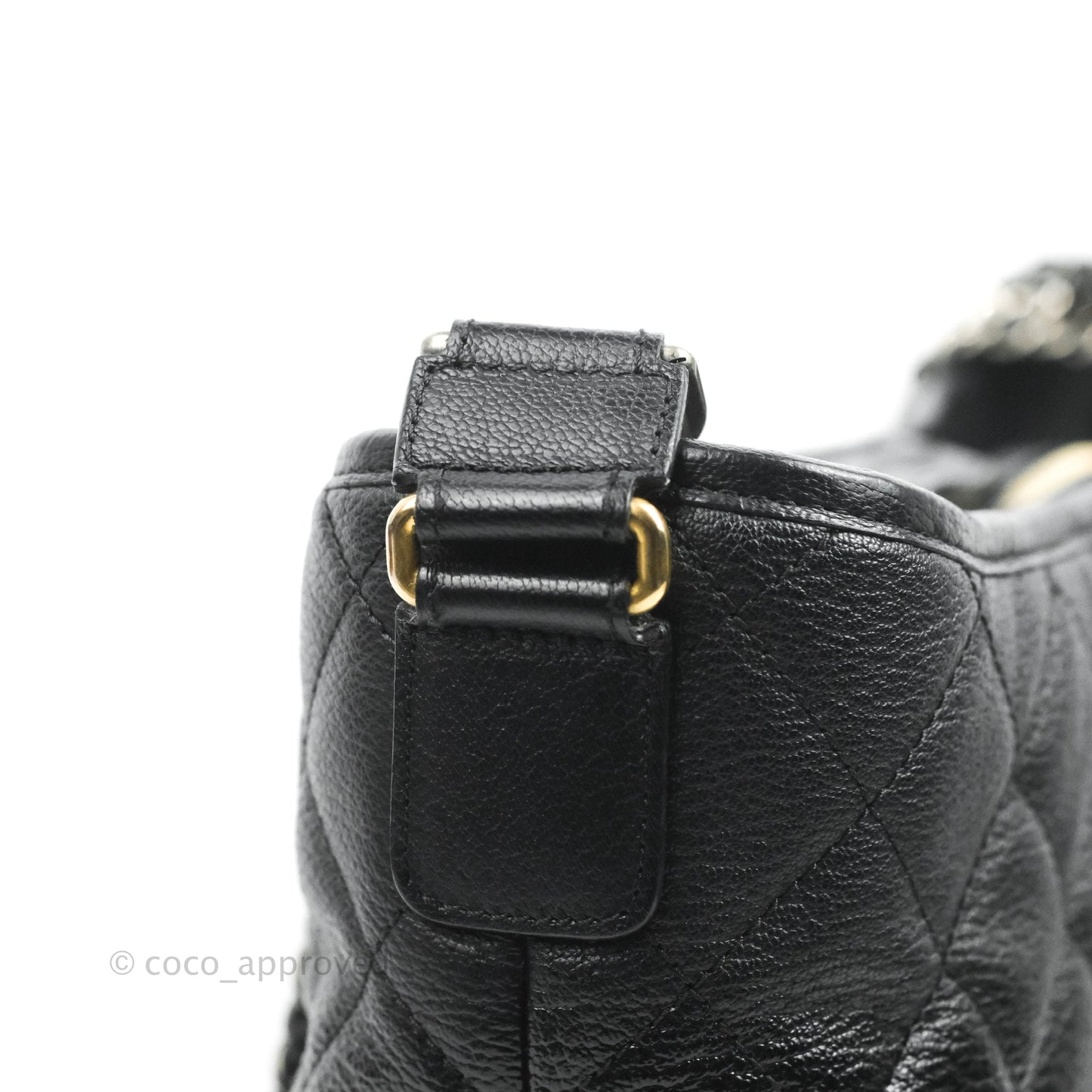 Chanel Large Gabrielle Hobo Black Patent Goatskin Mixed Hardware 18S
