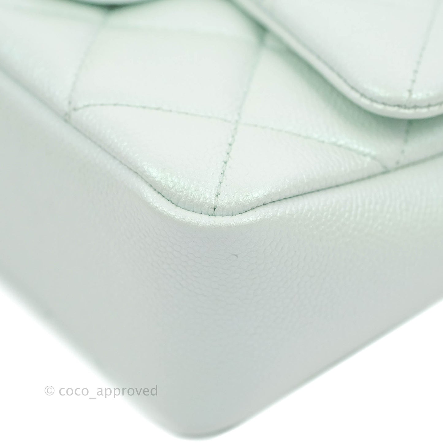 Chanel Quilted My Perfect Mini Iridescent Mint Green Caviar Aged Gold Hardware 21K