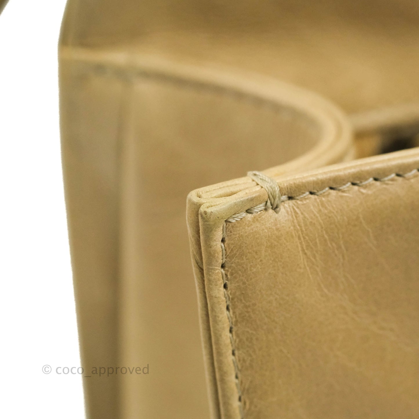 Chanel Quilted Large Boy Beige Aged Calfskin Aged Gold Hardware