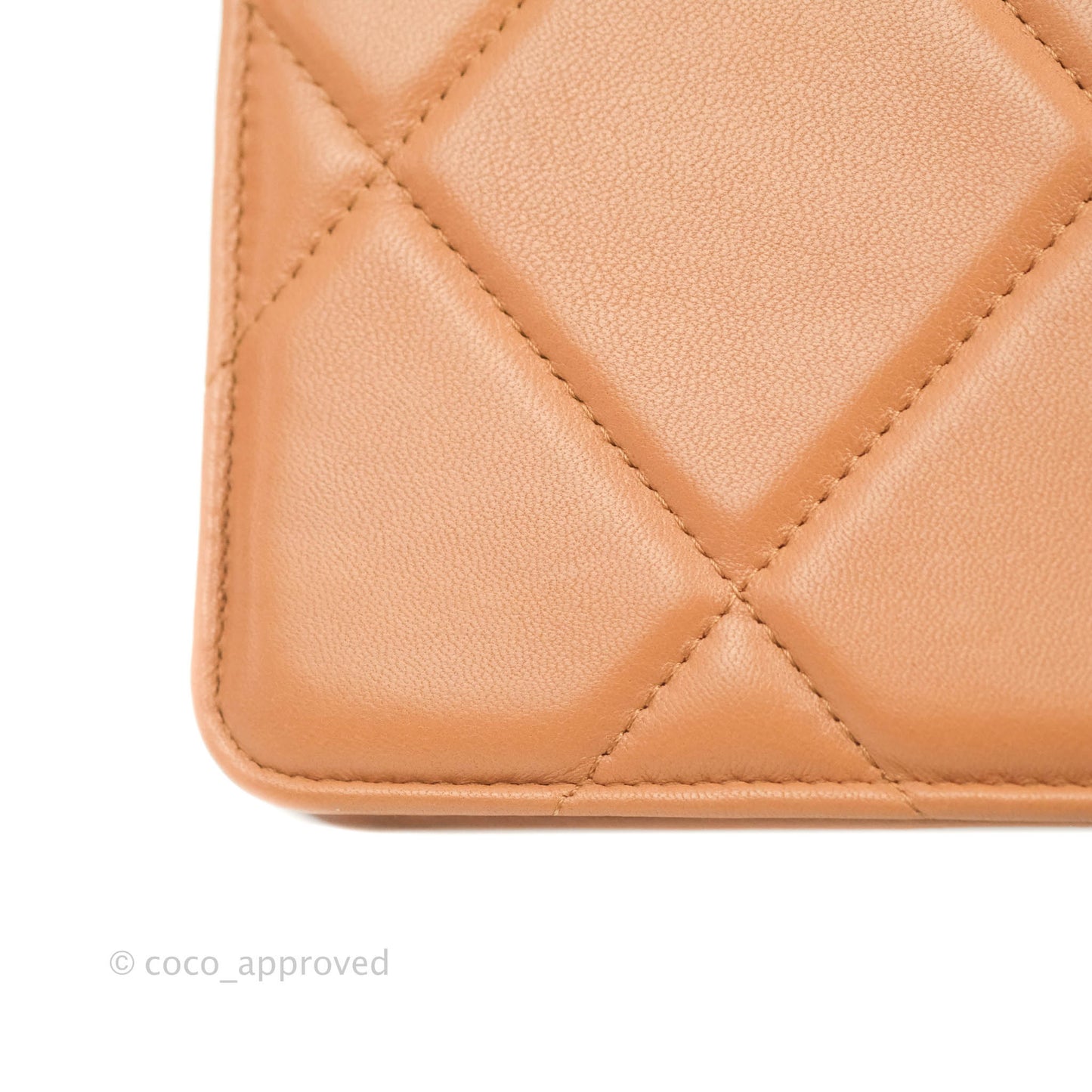 Chanel 19 Wallet on Chain WOC Dark Beige Caramel Lambskin Mixed Hardware