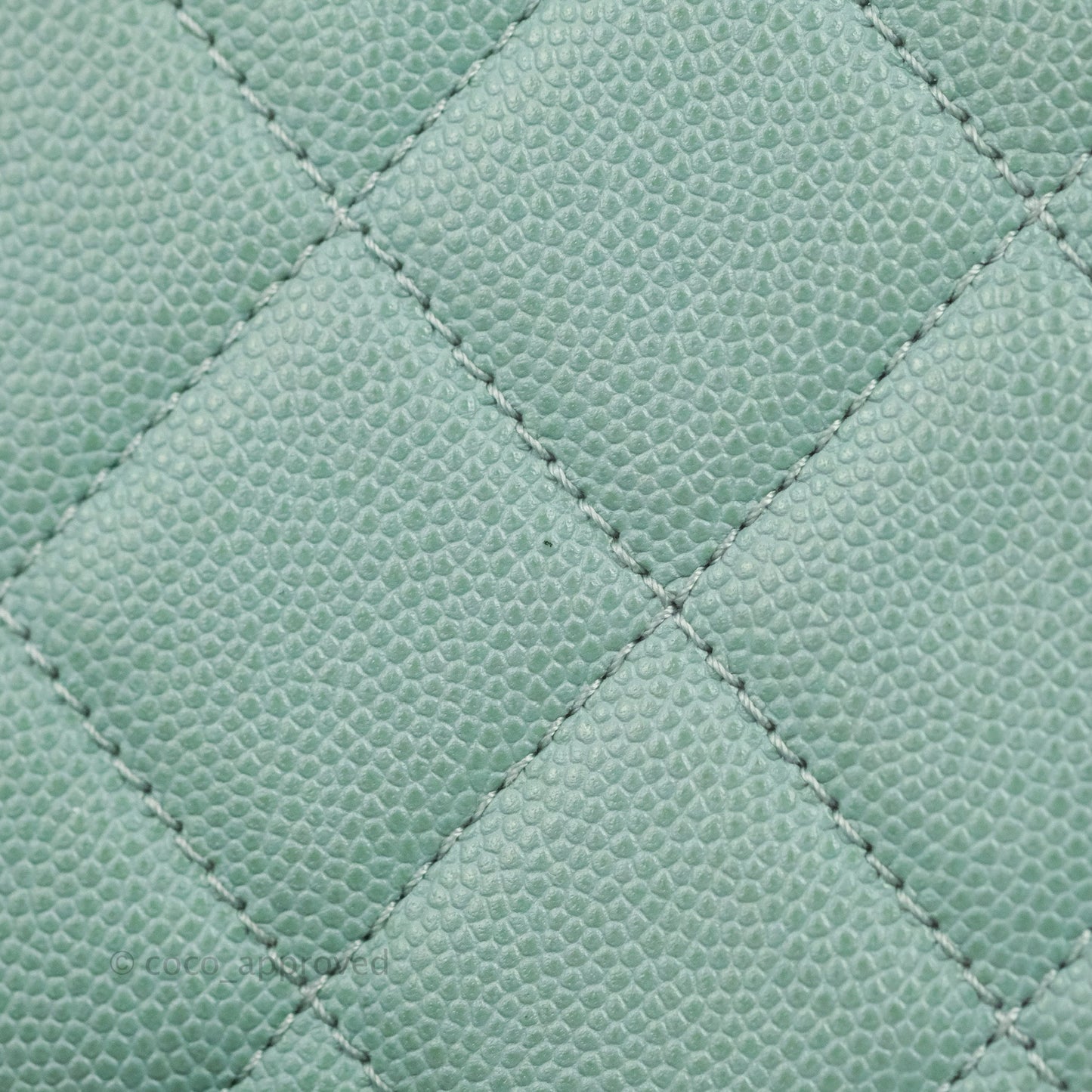 Chanel Quilted Like The Wallet Flap Blue-Greyish Caviar Gold Hardware