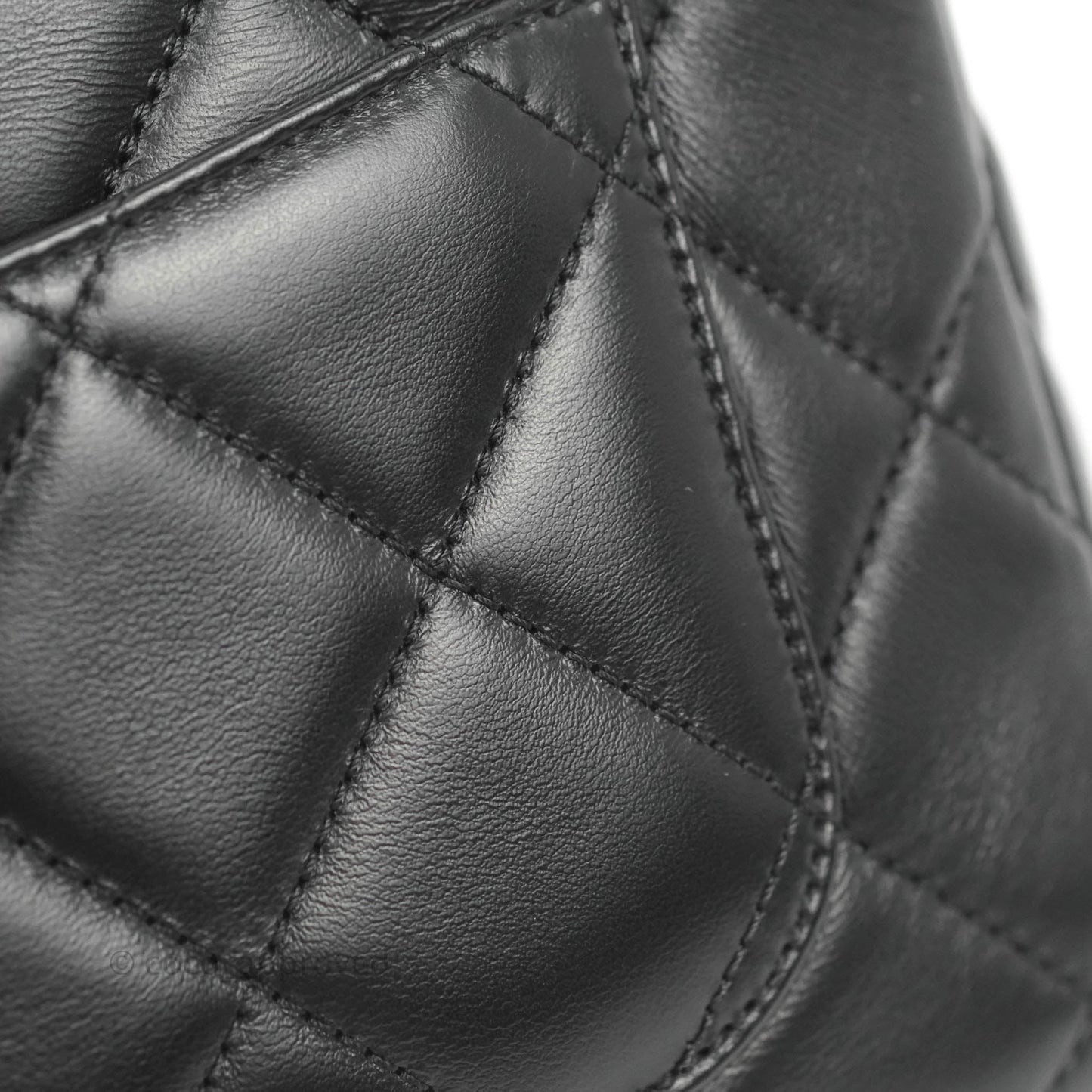 Chanel Quilted Pending CC Enamel Mini Square Flap Black Lambskin Aged Gold Hardware 22P