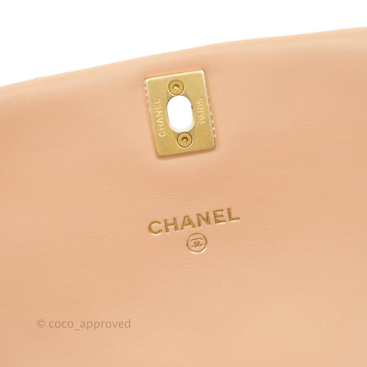 Chanel Clutch with Chain Beige Calfskin Aged Gold Hardware 21B