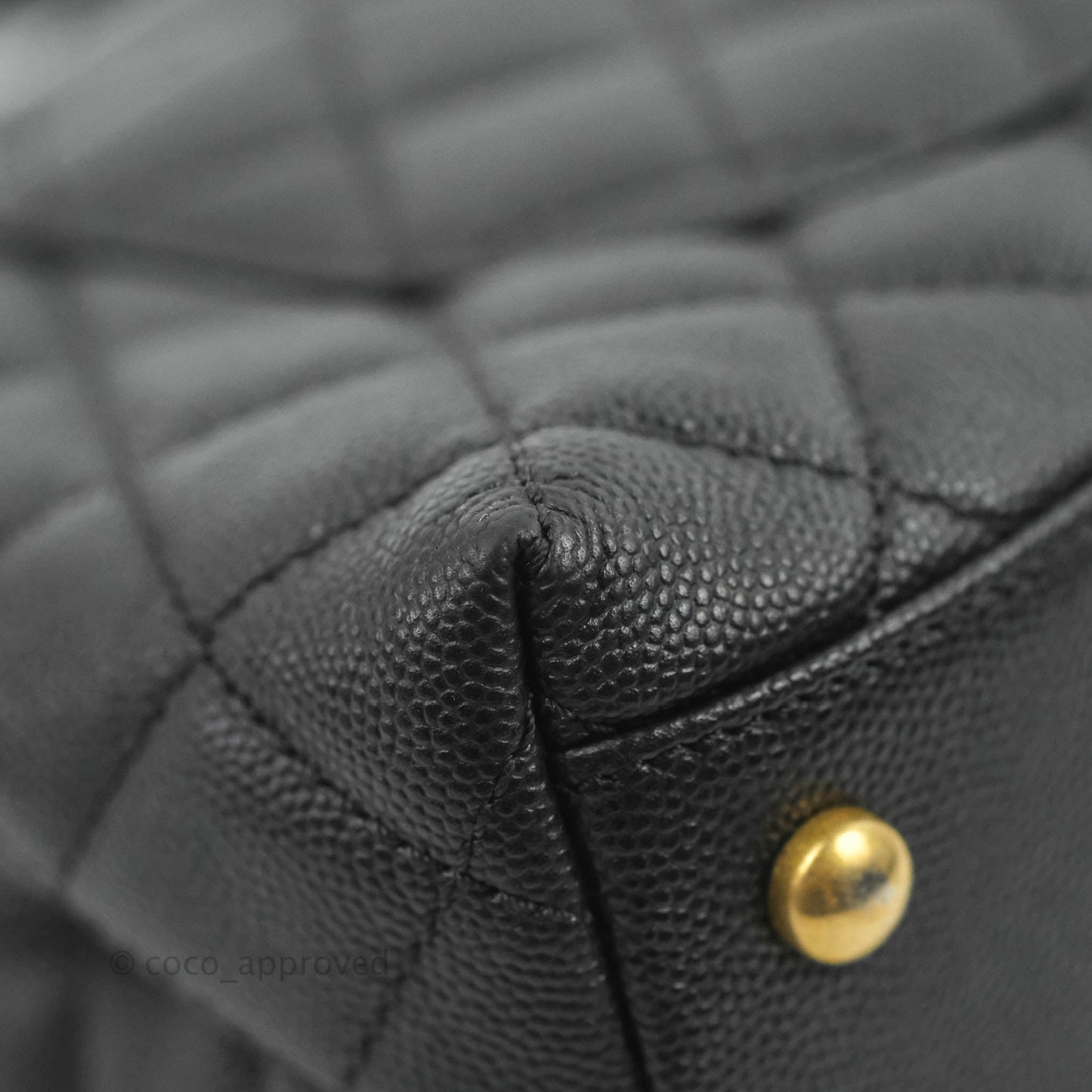 Chanel Small Coco Handle Black Caviar Aged Gold Hardware