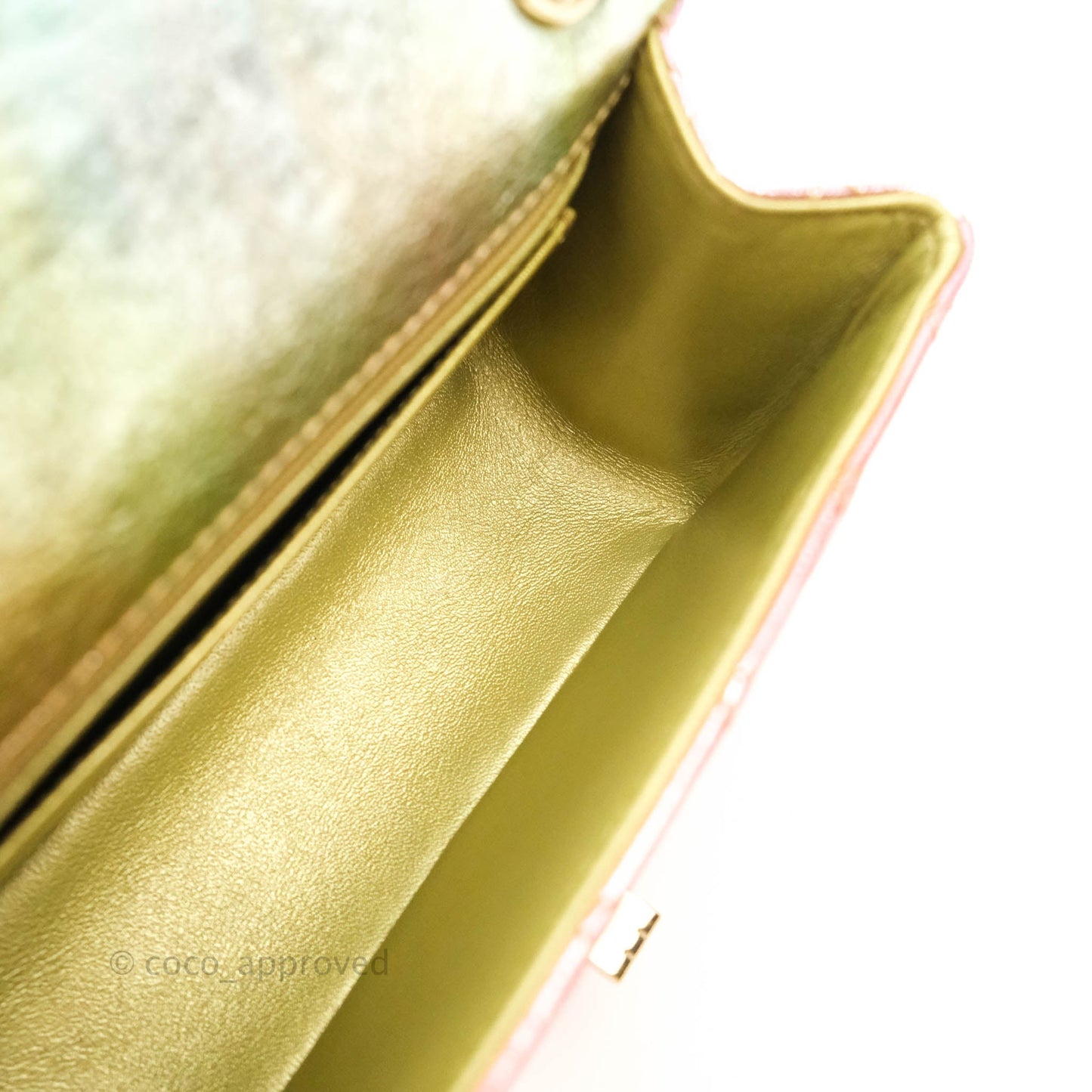 Chanel Quilted Mini Reissue 224 Metallic Rainbow Crumpled Calfskin Gold Hardware