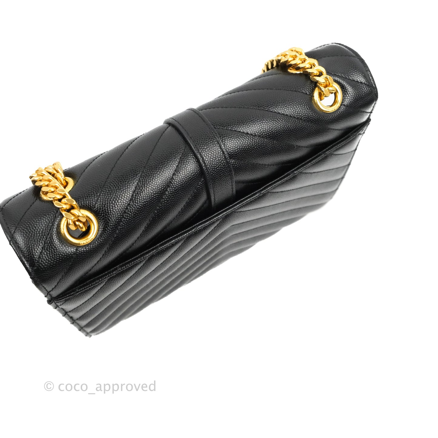 Saint Laurent Envelope Medium Black Caviar Gold Hardware