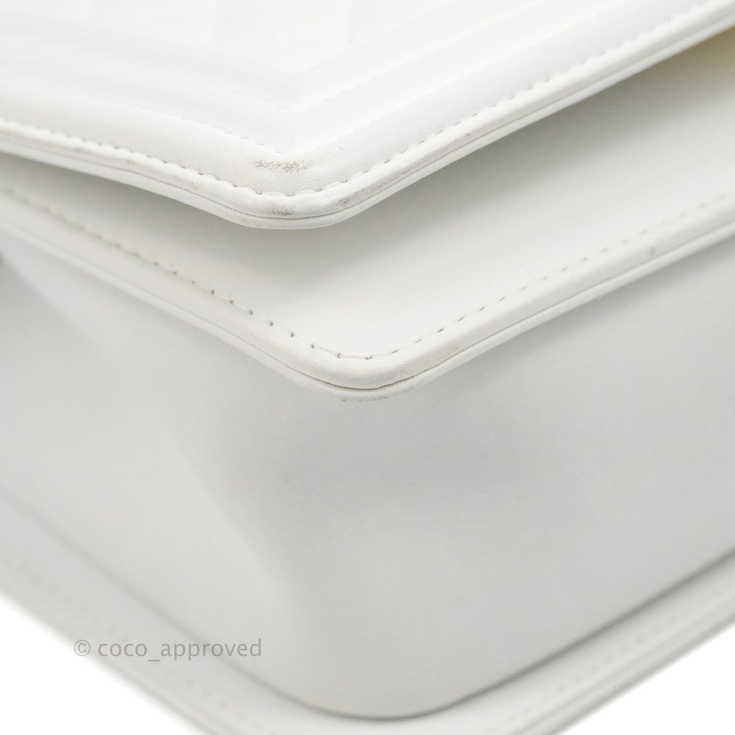 Chanel Quilted Medium Boy White Calfskin Gold Hardware