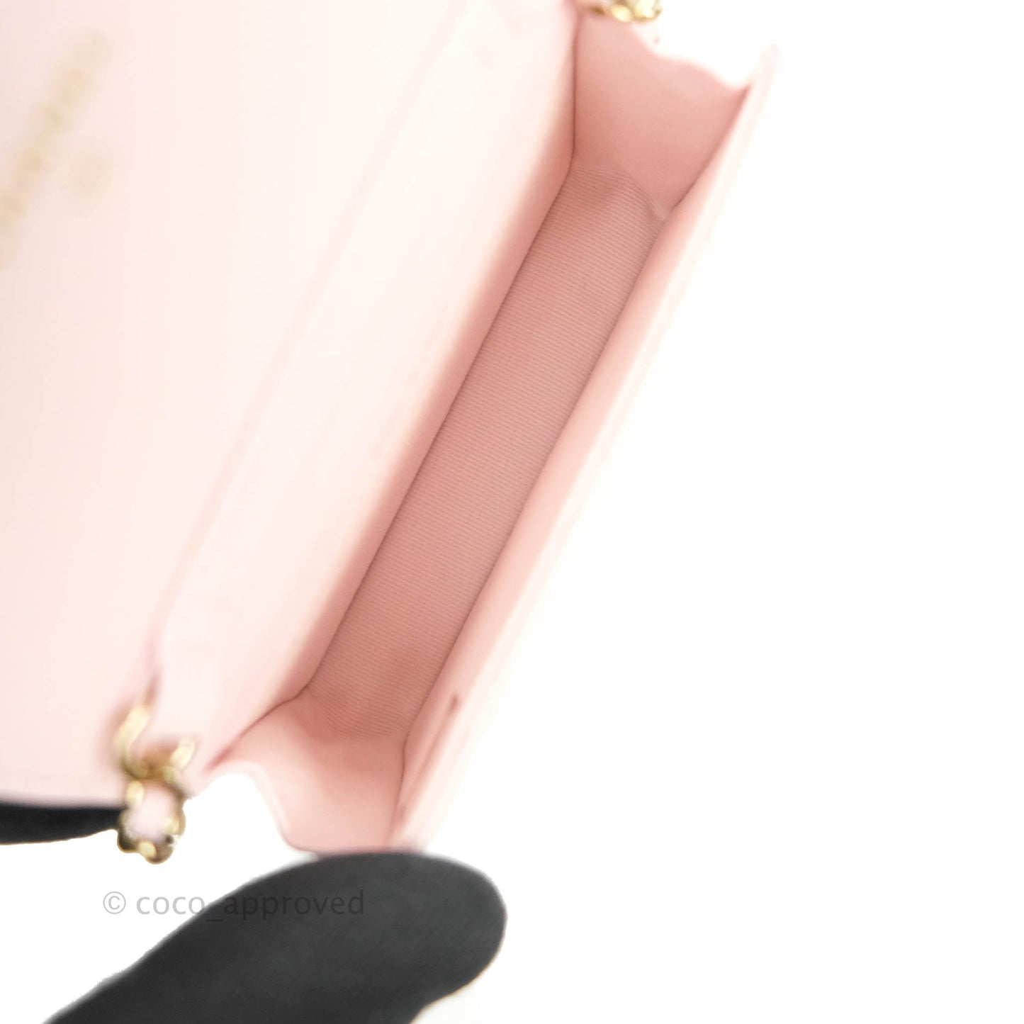 Chanel Mini Wallet With Chain Light Pink Caviar Gold Hardware