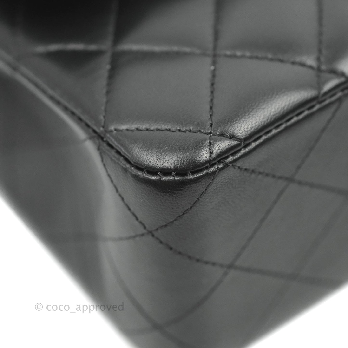 Chanel Classic Quilted M/L Medium Double Flap So Black Lambskin