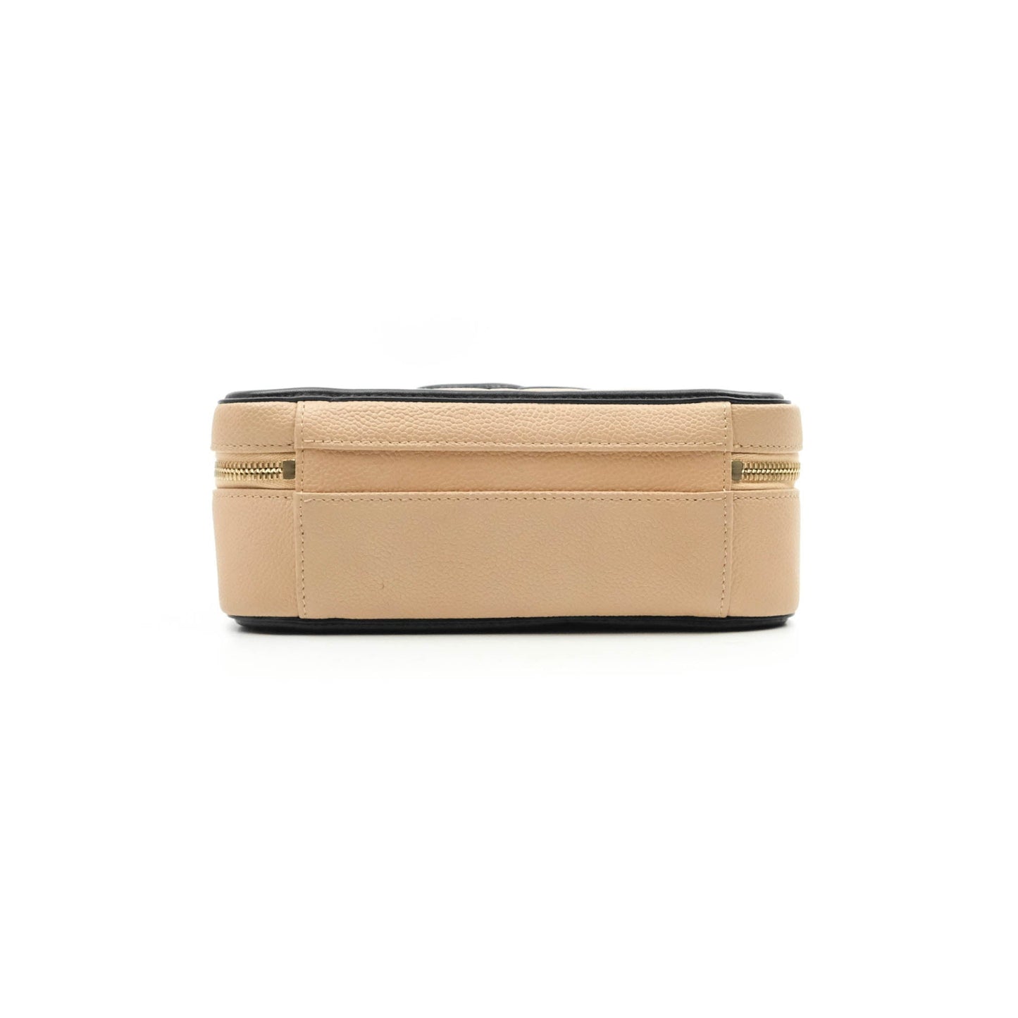 Chanel Quilted Medium CC Filigree Vanity Case Beige Caviar Gold Hardware