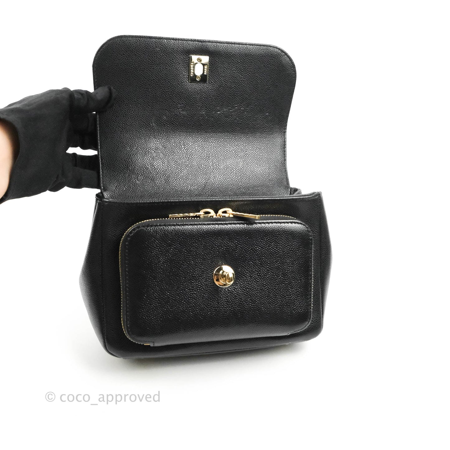 Chanel Quilted Small Business Affinity Flap Black Caviar Gold Hardware