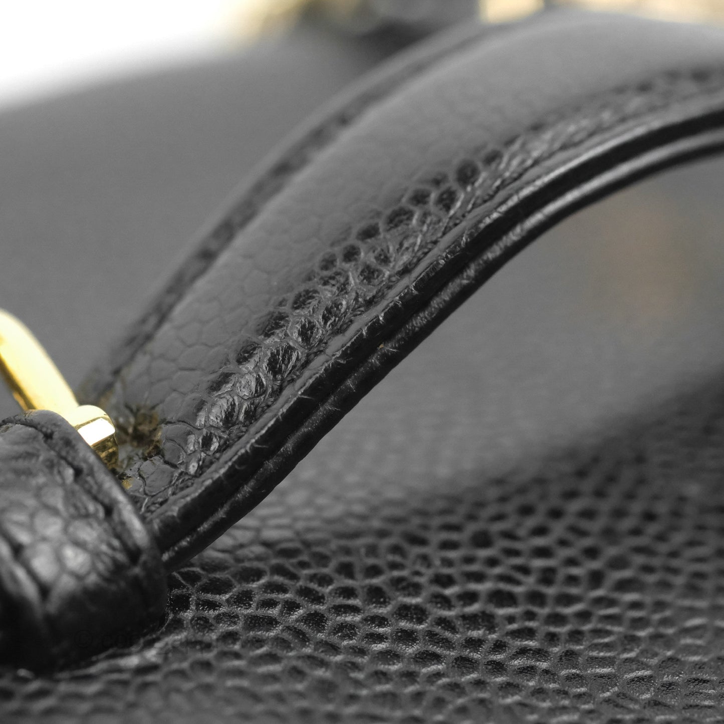 Chanel Vintage Vanity Case Black Caviar Gold Hardware
