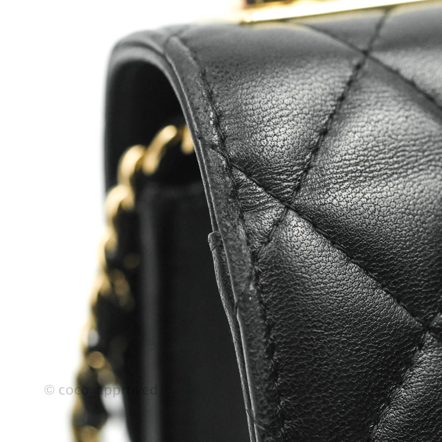 Chanel Mini Quilted Trendy CC Clutch With Chain Black Lambskin Gold Hardware