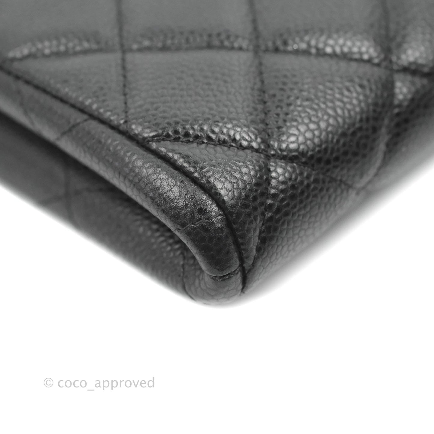 Chanel Quilted Clutch with Chain Black Caviar Silver Hardware