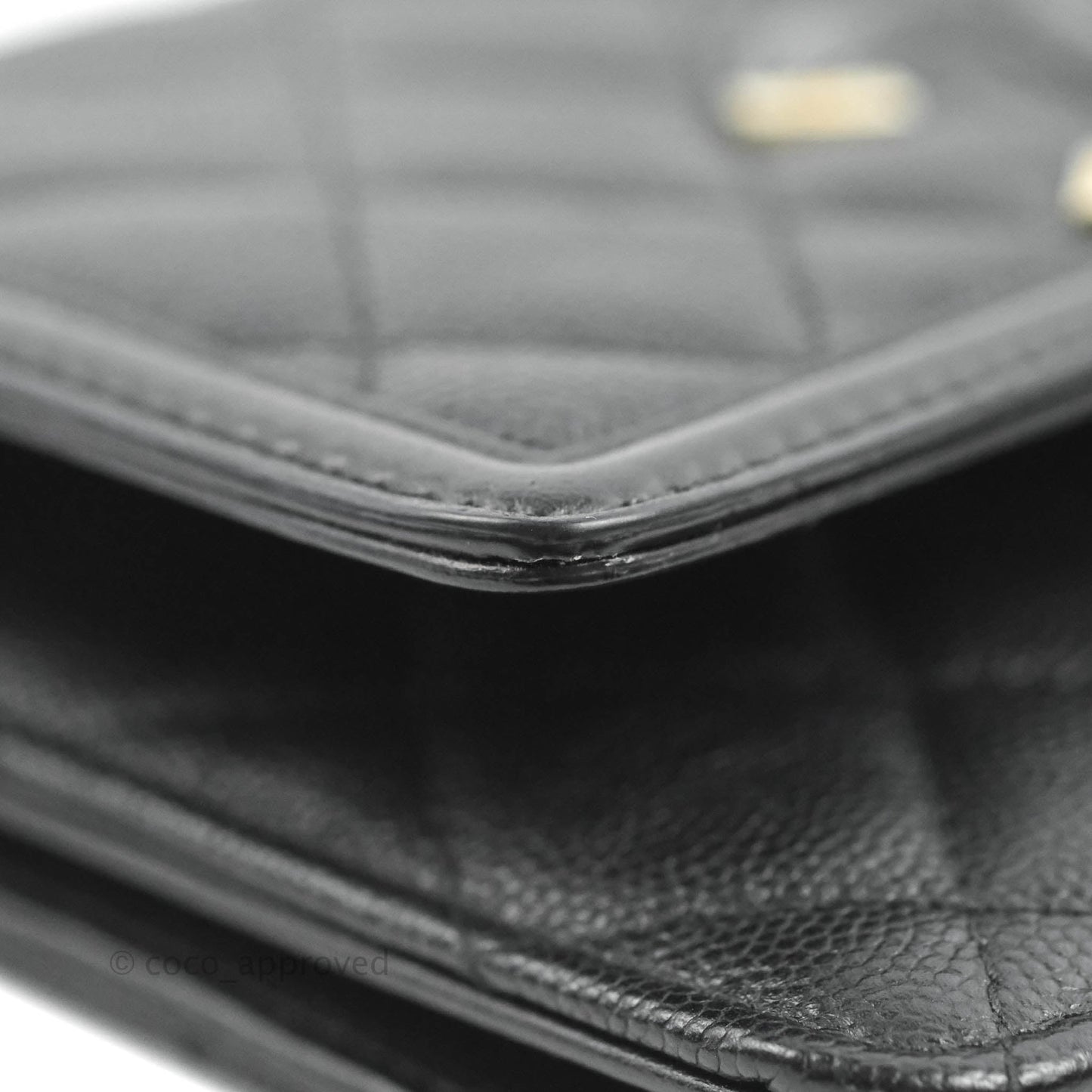 Chanel Filigree Wallet on Chain WOC Black Caviar Gold Hardware