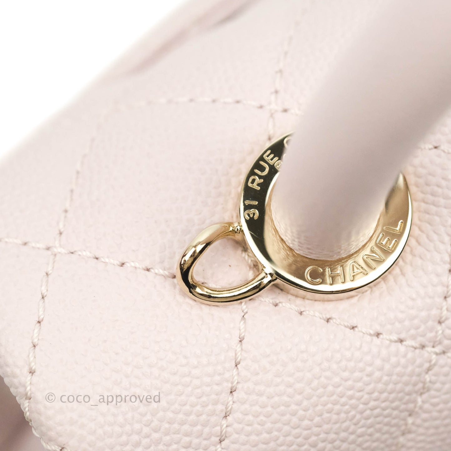 Chanel Small Coco Handle Light Lilac Pink Caviar Gold Hardware 20A