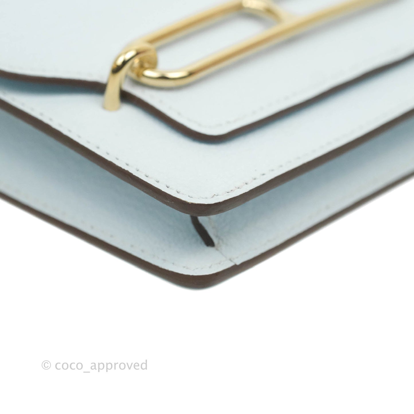 Hermès Roulis Slim Wallet Bleu Brume Gold Hardware