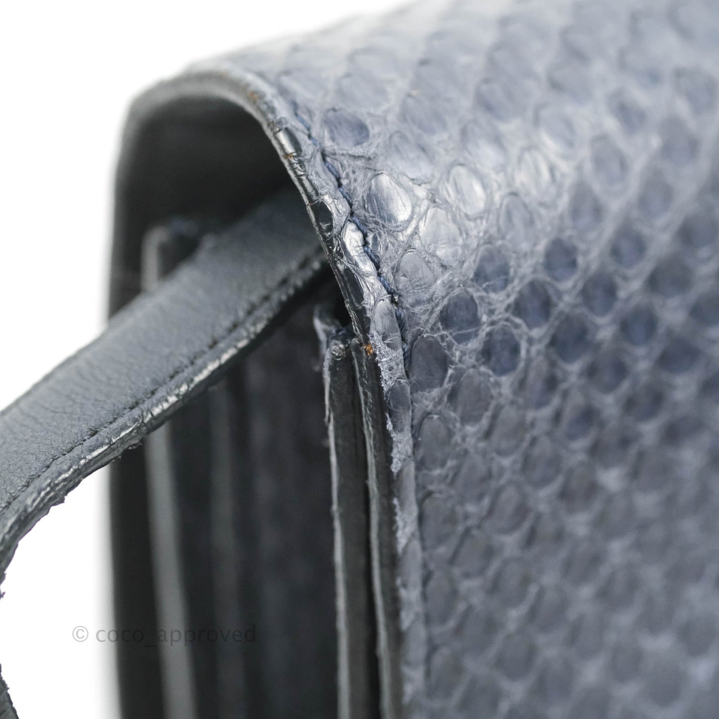 Celine Medium Classic Box Flap Grey Blue Python Gold Hardware