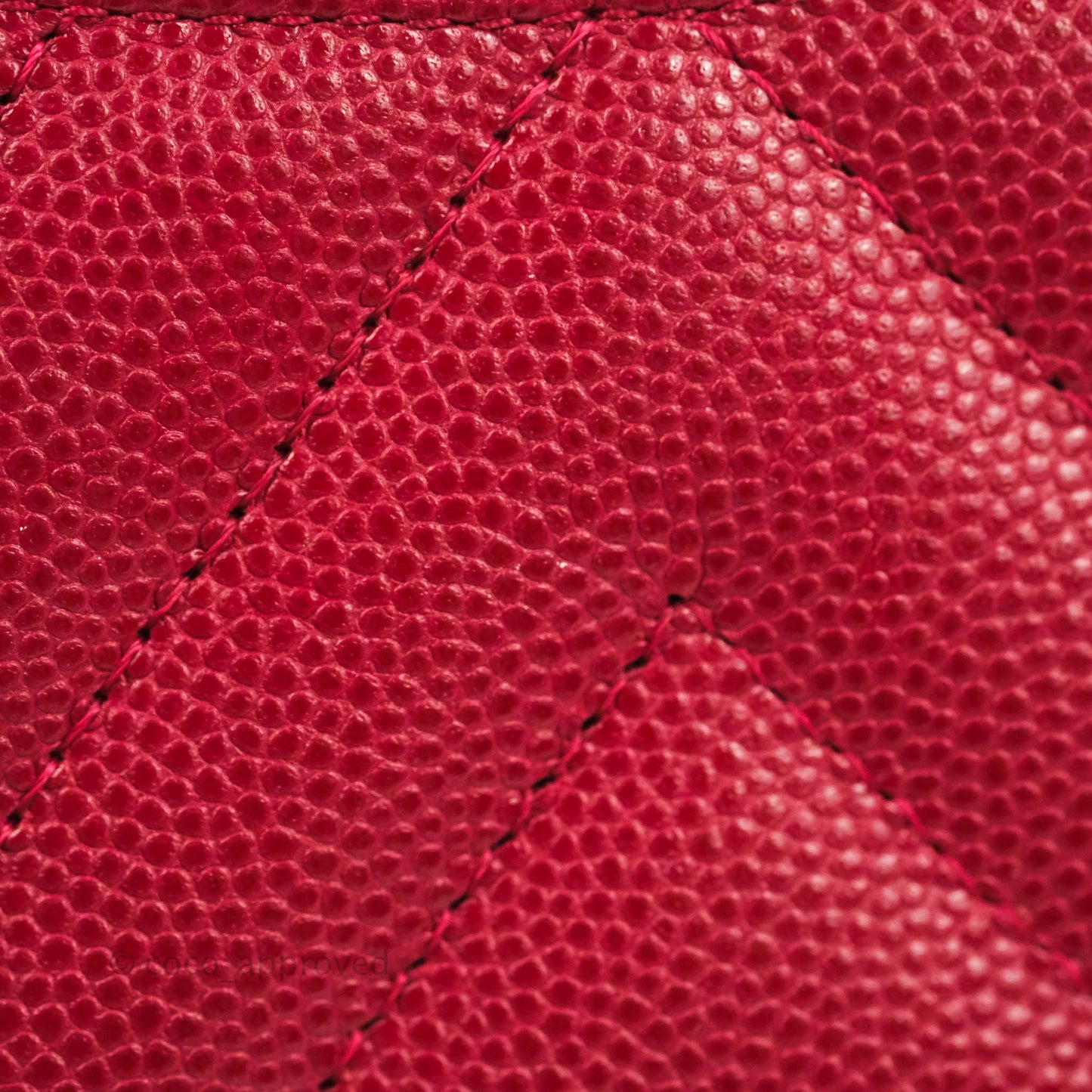 Chanel Classic M/L Medium Chevron Double Flap Cherry Red Caviar Gold Hardware